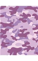 Camouflage Purple Notebook - 5x5 Graph Paper: 130 Pages 8.5 x 11 Quad Ruled Pages School Teacher Student Camo Math Diagram