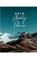 Weekly Planner 2019: 12 Month Planner: Month View and Weekly Breakdown: Calendar Schedule Organizer and Journal Notebook (8x10 Inches, 139 Pages)