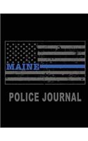 Maine Police Journal: Maine Thin Blue Line Police Flag Police Field Interview Notebook 8.5x11