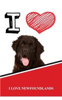 I Love Newfoundlands: Isometric Dot Paper Portrait Notebook 120 Pages 6x9