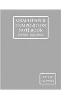 Graph Paper Composition Notebook: Grid Paper Notebook (Large), Quad Ruled 5 Squares Per Inch, Silver Soft Cover