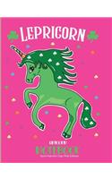 Lepricorn Unicorn Notebook Saint Patricks Day Pink Edition