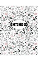 Sketchbook : Floral bg 07: 120 Pages of 8.5 x 11 Blank Paper for Drawing, Doodling or Sketching (Sketchbooks)