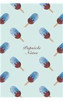 Popsicle Notes: 6"x9" Unruled Blank Notebook Watercolor Texture Design Sweet Popsicle Ice Cream Dessert Pattern Cover. Matte Softcover Note Book Journal