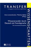 Wissenstransfer Durch Deutsch ALS Fremdsprache