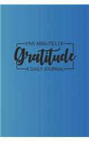 Daily Gratitude Journal 'Turquoise Blue' - Five Minutes of Gratitude Diary - Happier Life Gratitude Notebook - Positivity Diary: Medium College-Ruled Journey Diary, 110 page, Lined, 6x9 (15.2 x 22.9 cm)