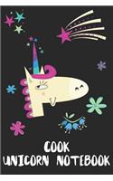 Cook Unicorn Notebook: Blank Lined Journal Gift Idea