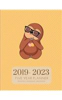 2019-2023 Five Year Planner Jungle Sloth Gratitude Monthly Schedule Organizer: 60 Months Calendar; Agenda Appointment Diary; Mindfulness Journal With Address Book, Julian Dates & Inspirational Quotes