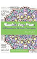 Mandala Page Prints (Adult Coloring Book): 50 Mandalas On Dictionary Print Images, Vol. 1