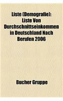Liste (Demografie): Liste Von Durchschnittseinkommen in Deutschland Nach Berufen 2006(German)