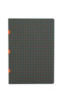 Grey on Orange / Grey on Orange (set of two) A5 Lined Notebooks