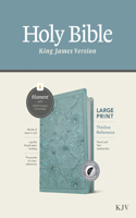 KJV Large Print Thinline Reference Bible, Filament Enabled (Leatherlike, Floral Leaf Teal, Indexed, Red Letter)