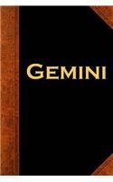 Gemini Zodiac Horoscope Vintage Journal