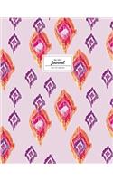 Dot Grid Journal Boho Ikat Watercolor Purple