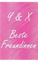 Y & X. Beste Freundinnen: BFF personalisiertes Notizbuch mit den Anfangsbuchstaben der besten Freundinnen. Persönliches Tagebuch / Schreibheft / Logbuch / Planer / Vokabelhef