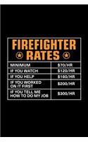 Firefighter Rates: Lined Journal, 120 Pages, 6x9 Sizes, Funny Firefighter Notebook Gift For Firefighters