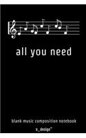 Musik Notizbuch zum Song-Schreiben / Song-Writing, Songtexten / Songtext Schreiben