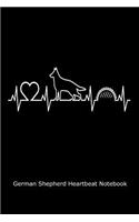 German Shepherd Heartbeat Notebook: Funny German Shepherd Lovers Heart Monitor Gift Journal