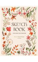 Sketch Book: Woodland Floral Unlined Notebook, 110 pages