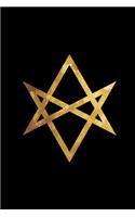 Unicursal Hexagram: Thelema - Magical Journal - Black and Gold - College Ruled Lined Pages(3 Journal, Notebook, Diary, Composition Book)