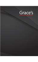 Grace's: Grace's Jottings Drawings Black Background White Text Design Unlined Notebook - Large 8.5 x 11 inches - 110 Pages notebooks and journals, for Minima