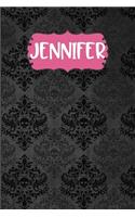 Jennifer: Black Gothic Personalized Lined Notebook and Journal for Women and Girls to Write in