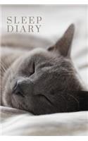 Sleep Diary Sleepy Russian Blue Cat