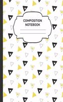 Composition Notebook: College Ruled Narrow Line Comp Books for School - Triangles Yellow Black Pink