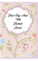 Gratitude Notebook Journal Flower Birds Designs
