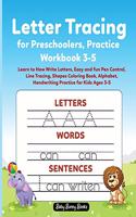 Letter Tracing for Preschoolers, Practice Workbook 3-5