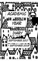 Academic Year Diary - 6x9 Handy Diary - Art Houses: Sept 2017 - Sept 2018 - Week on Two Pages