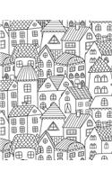 Journal Notebook Cute Houses Pattern 2