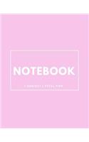 Notebook 1 Subject: Petal Pink: Notebook 8.5 X 11: Notebook 100 Pages