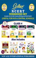 Golden NCERT Workbook Set: Includes Art & Craft, Cursive Writing and Hindi Sulekh For Class -4 (Useful for KVS & Central Schools)