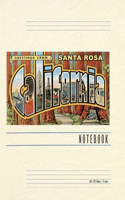 Vintage Lined Notebook Greetings from Santa Rosa, California