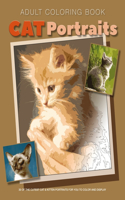 ADULT COLORING BOOK - CAT Portraits