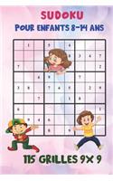 Sudoku Pour enfants 8-14 ans, 115 Grilles 9x9: Sudoku Amusant pour Enfants, Niveaux facile à difficile, Développe les Compétence en Logique et Entraine la Mémoire, Solutions Comprises