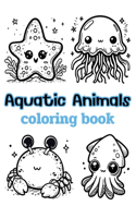 Aquatic Animals coloring book: Children's coloring pages + word search puzzles