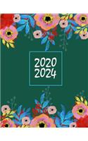 2020-2024: 5-year Planner 60-Monthly Calendar Schedule with Inspirational Quotes Unique Customized Cover-Themed Interior Border Volume 4 Luxurious Floral Desig