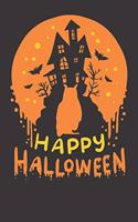 Notebook 6x9 Dot Grid: Owl Bird Happy Halloween Gift