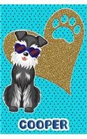 Schnauzer Life Cooper: College Ruled Composition Book Diary Lined Journal Blue