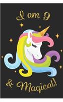 Unicorn Journal I am 9 & Magical