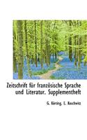 Zeitschrift Fur Franzosische Sprache Und Literatur. Supplementheft
