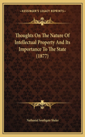 Thoughts On The Nature Of Intellectual Property And Its Importance To The State (1877): (English)