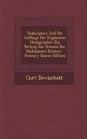Shakespeare Und Die Anfange Der Englischen Stenographie
