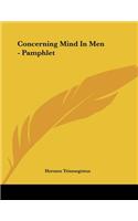 Concerning Mind in Men - Pamphlet: (English)