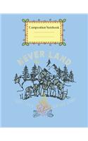 Composition Notebook: Disney Peter Pan Lost Boys Summer Camp Portrait Peter Pan Theme Notebook for Girls Teens Kids Journal for Kids College Ruled Blank Lined 110 Pages o