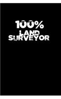 100% Land Surveyor: Hangman Puzzles - Mini Game - Clever Kids - 110 Lined pages - 6 x 9 in - 15.24 x 22.86 cm - Single Player - Funny Great Gift