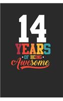 14 Years Of Being Awesome: Blank Lined Notebook / Journal (6 X 9) - Birthday Gift for Women And Men