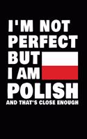 I'm Not Perfect But I Am Polish And That's Close Enough: Funny Polish Notebook Heritage Gifts 100 Page Notebook 8.5x11 Poland Gifts